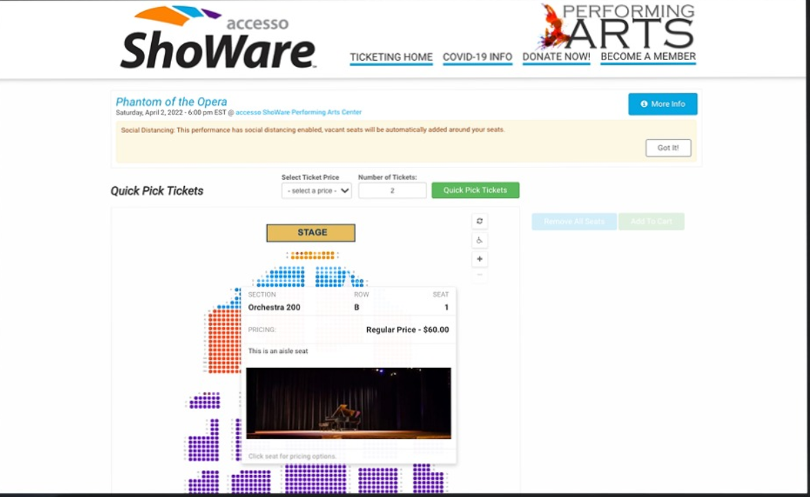 screenshot of accesso ShoWare